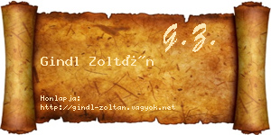 Gindl Zoltán névjegykártya